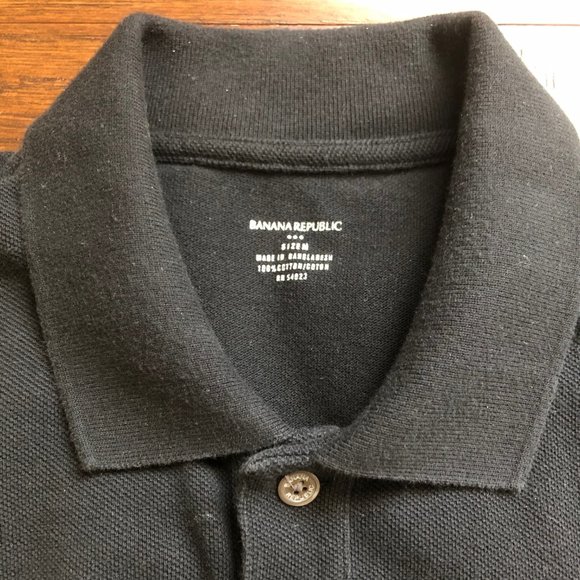 Banana Republic mens short sleeve polo shirt black - Picture 4 of 4